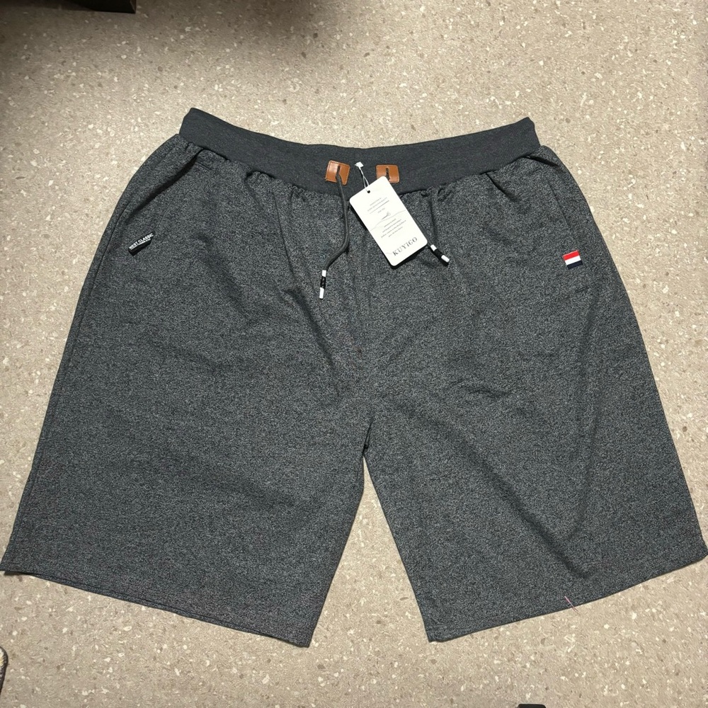 KUYIGO 3XL Gray Shorts Cotton Blend Wide elastic waist & drawstring NWT